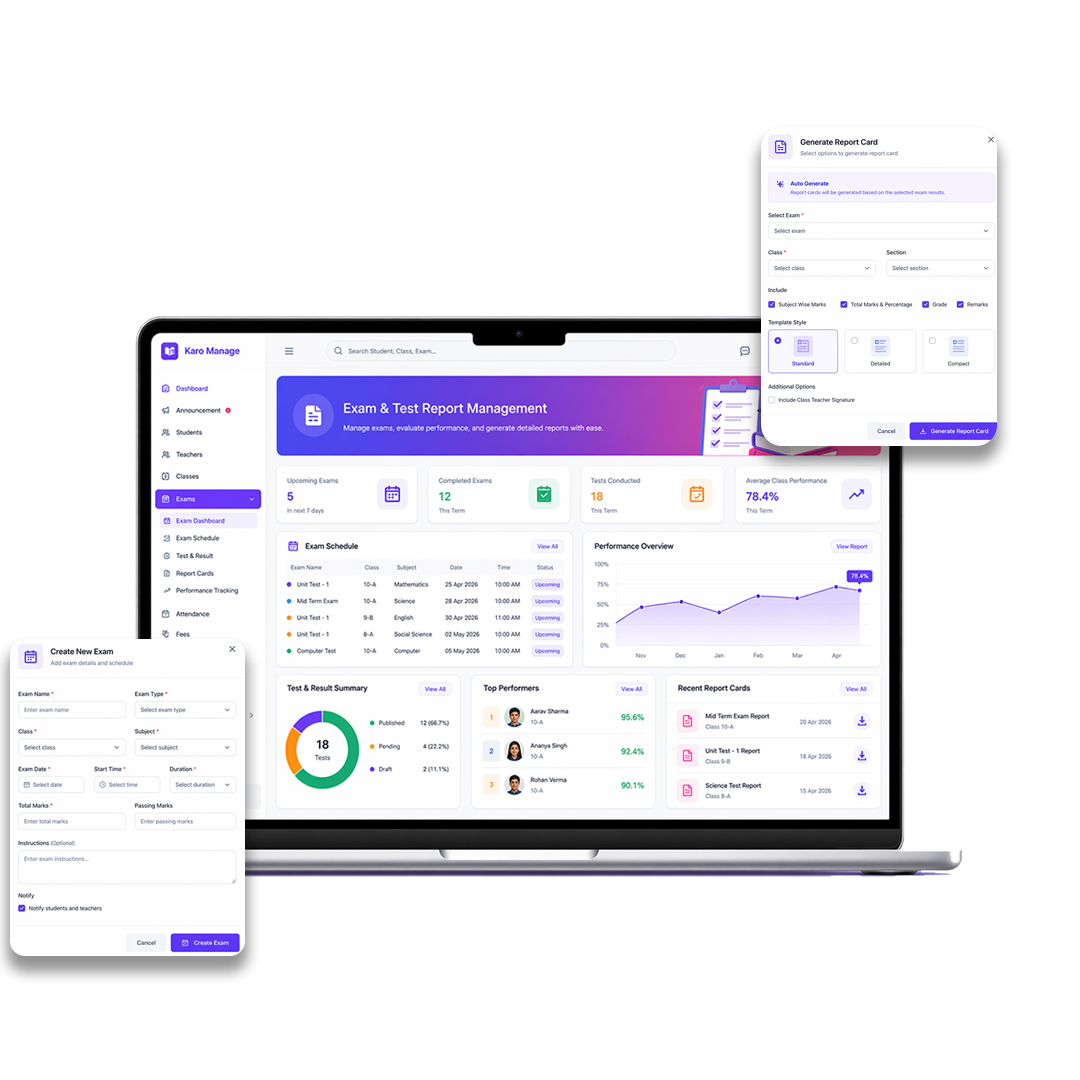 exam and test report management software for schools